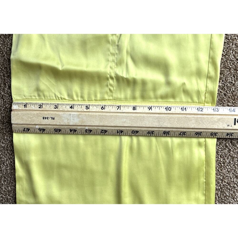 New Hutch Anthro Satin Chartreuse High Belted Wide Culotte Utility Flap Pkt S - Picture 11 of 11